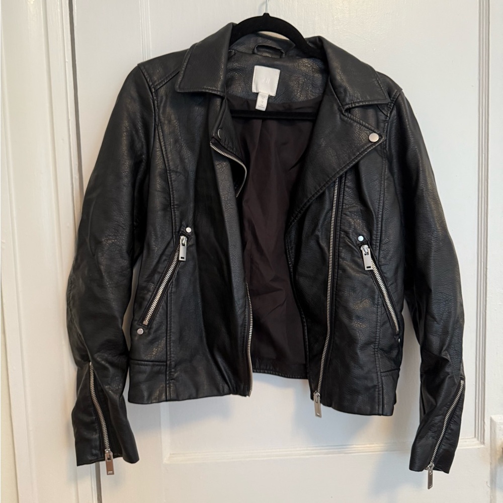 H&M Vegan Leather Jacket XS Moto Jacket